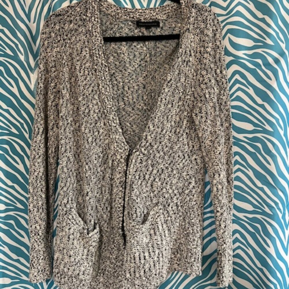 Banana Republic black/beige/white woven cardigan SZ small